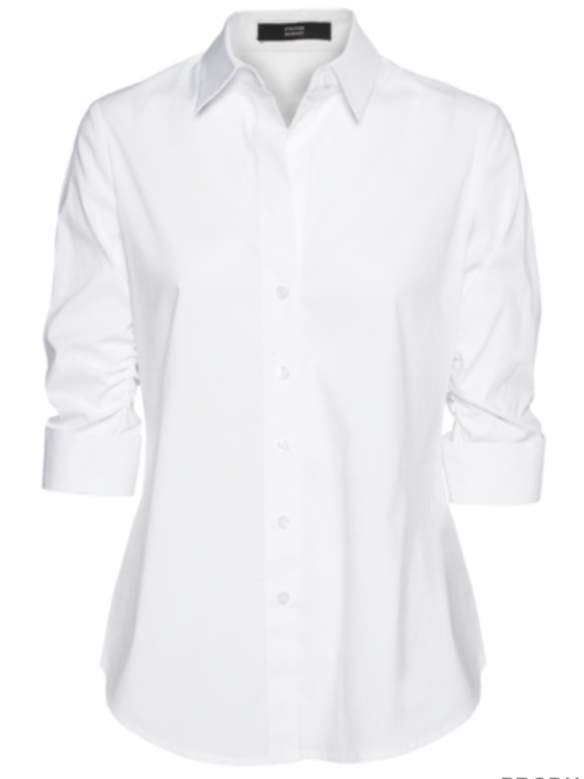 STEFFEN SCHRAUT Ruffle Round White Blouse with mid-length sleeves